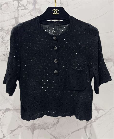 chanel short sleeve shirt|Chanel tops uk.